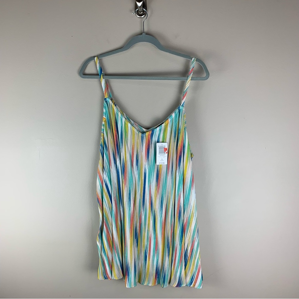 Torrid NWT Sophie Multicolor Striped Swing Tank Top Blouse size 1X